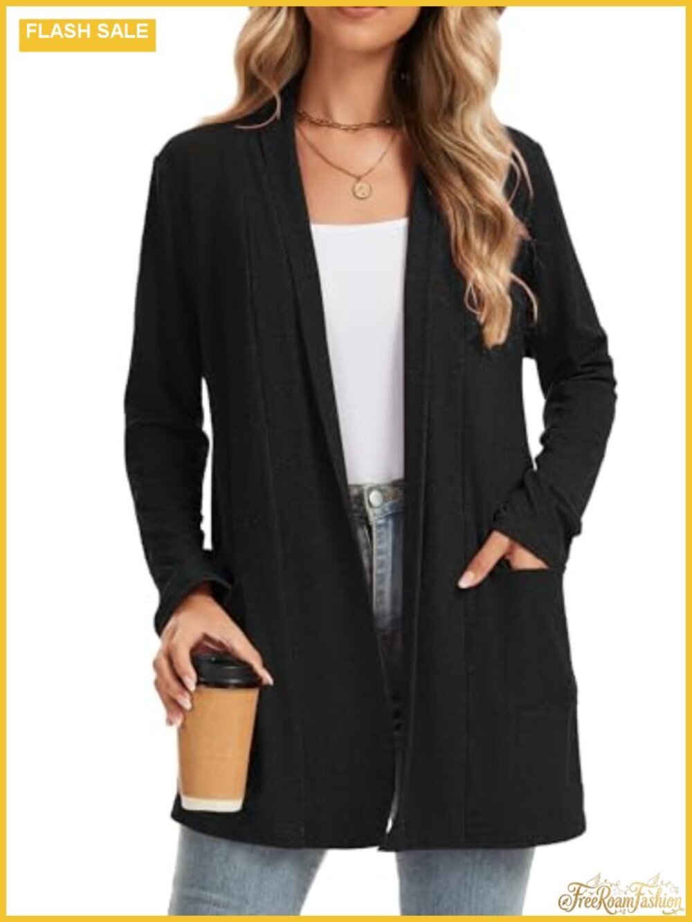 Women's Long Sleeve Cardigan V-Neck Lightweight Business Casual